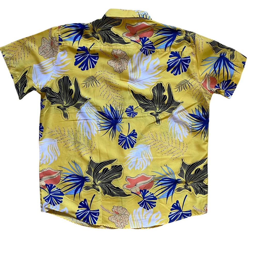 Men's XL Hawaiian Floral Short Sleeve Button Down Shirt - Picture 4 of 5